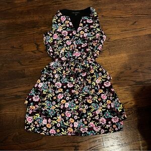 Banana Republic Black Floral Mini Dress